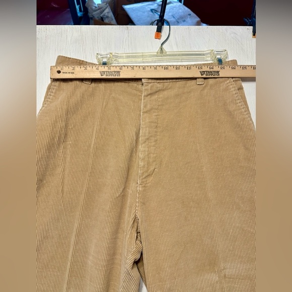 Vintage Eddie Bauer Tan Corduroy Pants Men’s 36x31 Pleated Front USA Made 90s - Picture 5 of 10
